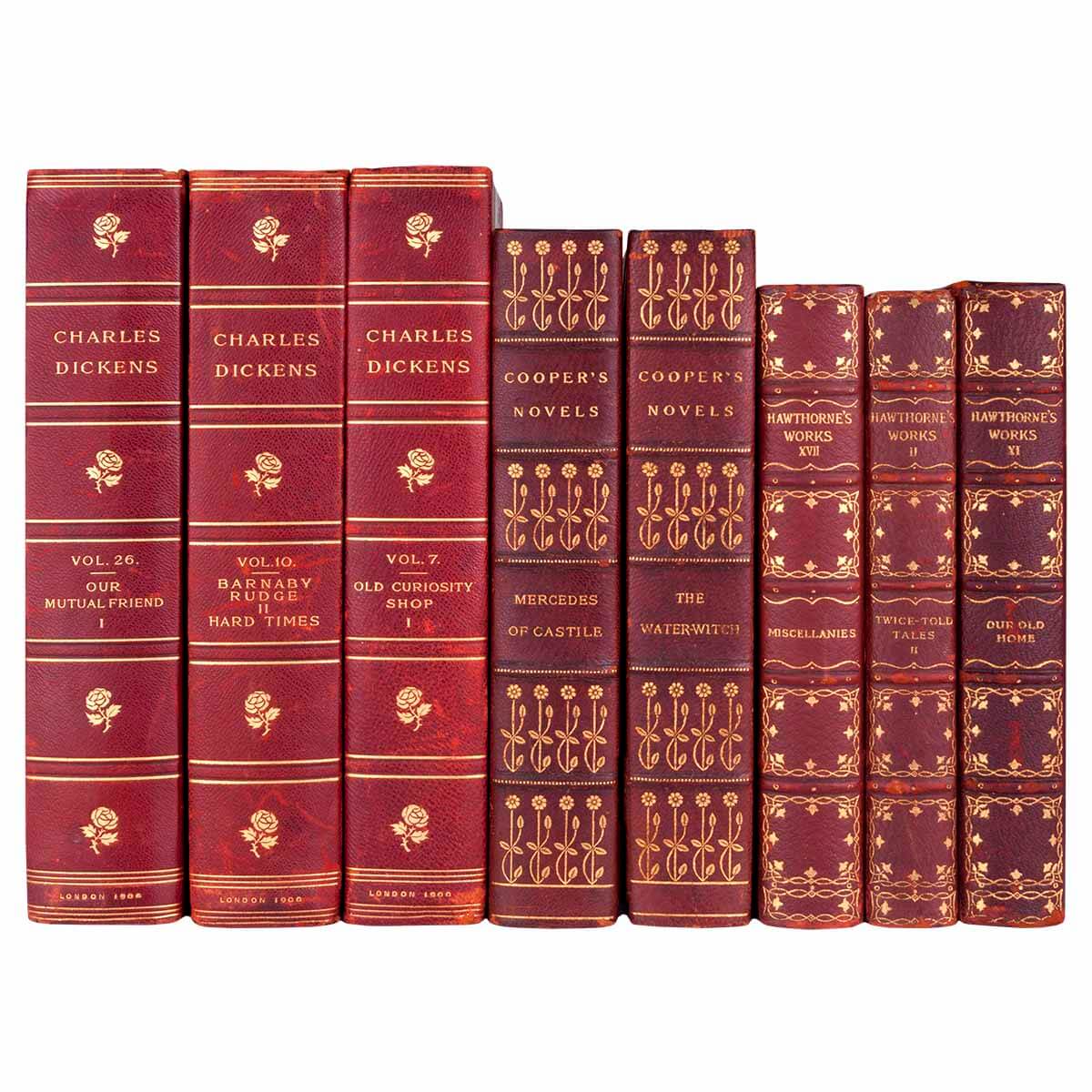 Our carefully curated linear foot collections of high-quality books offer a diverse range of literature, history, philosophy, and the arts, meticulously selected to enrich any interior. With publication dates spanning from 1800 to 1920, each book in our collection is a stunning testament to a bygone era, showcasing unparalleled craftsmanship and an abundance of character.