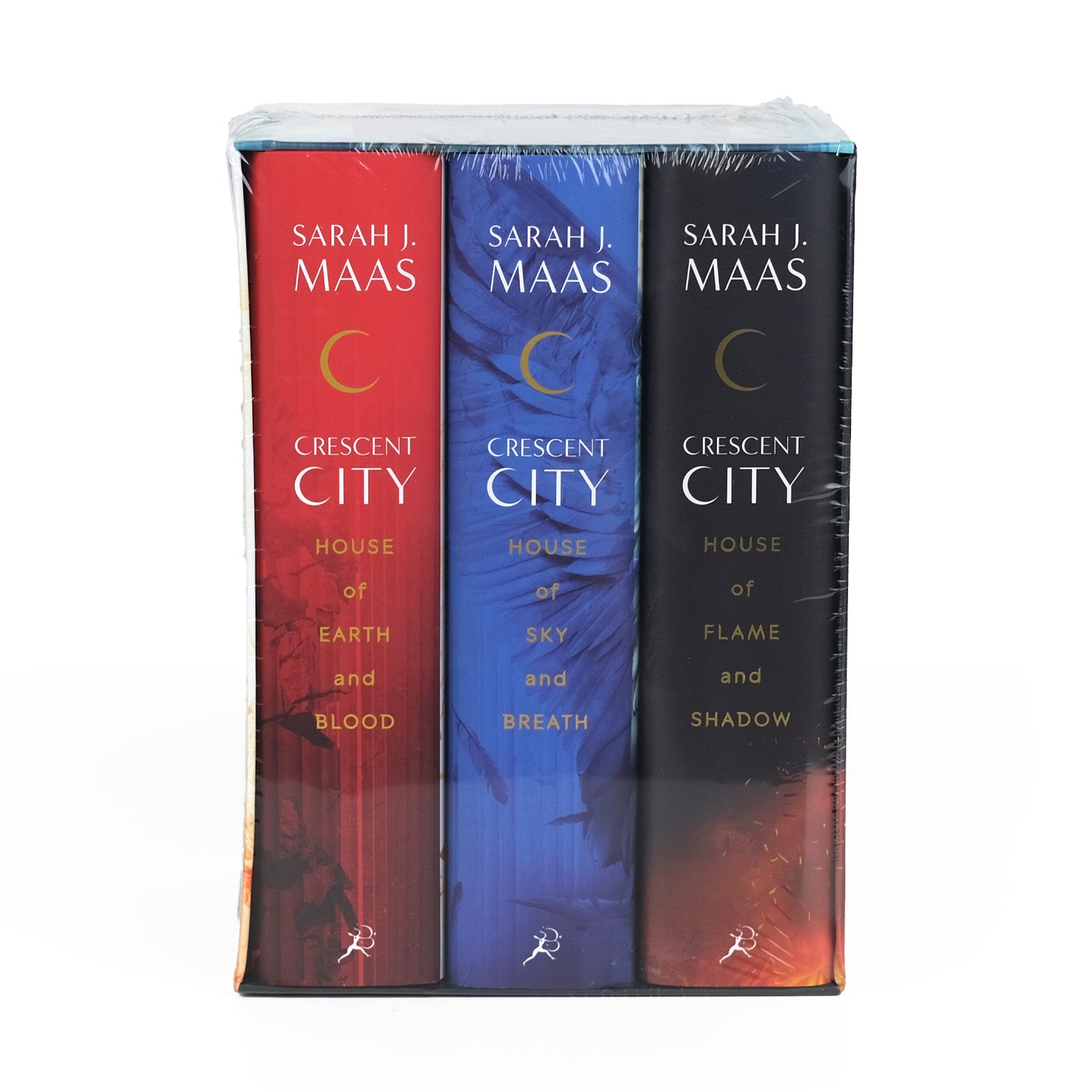 Front view of Crescent City Series by Sarah J Maas brand new shrink wrapped in the publisher box.