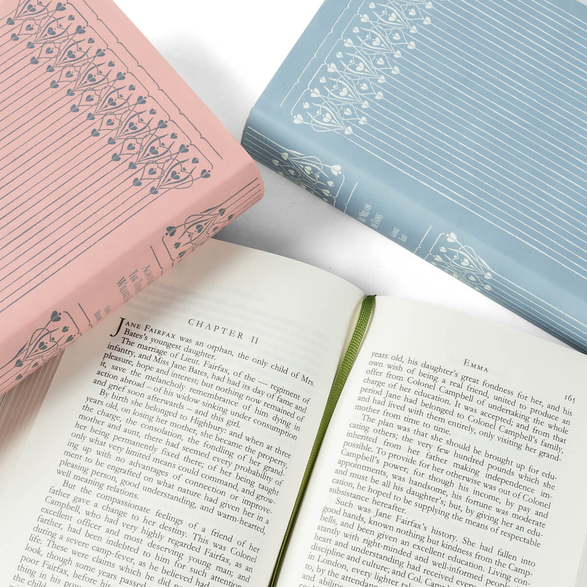 Each book included is a clothbound Everyman's Library edition, wrapped in custom-printed jackets inspired by the look of Victorian bindings. Choose from sets of three in the curated colorways Vintage Rose, London Fog, and Midnight Navy, or purchase the complete set of all nine!