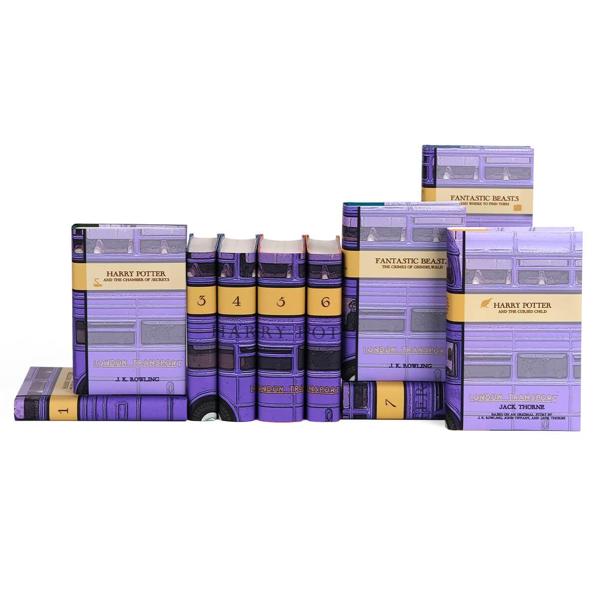 Front cover features book titles and author along with a symbol from each book.