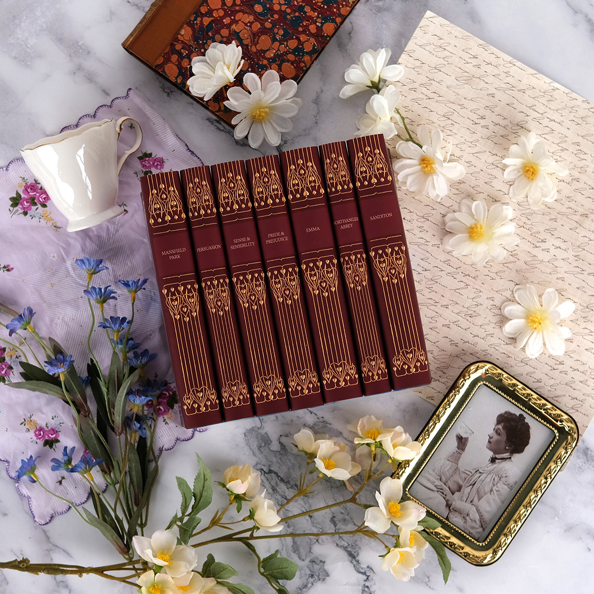 Extended Jane Austen Deep Red Love Book Set & Jackets Only - MTO