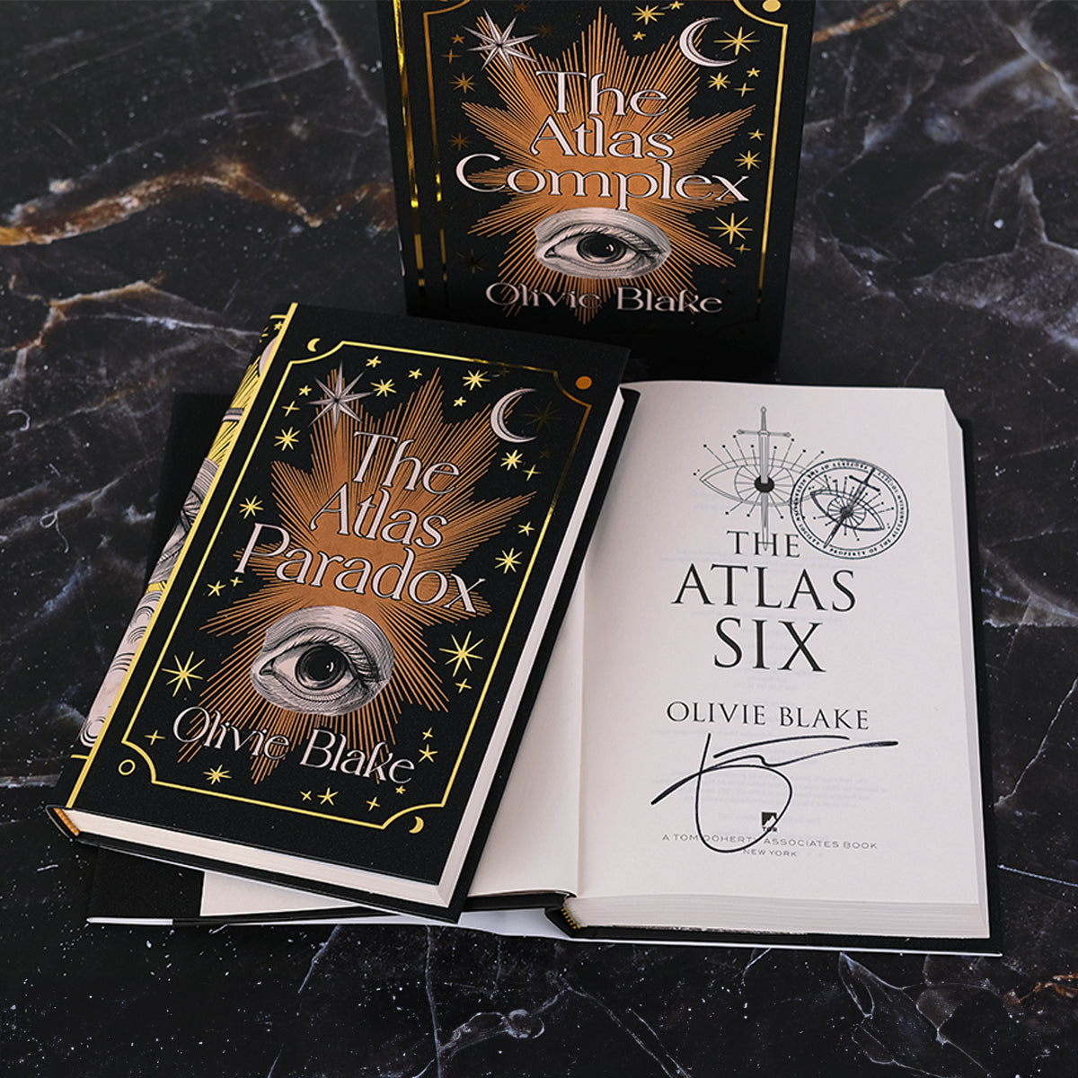 Signed editions of the Atlas Series book set from Juniper Books