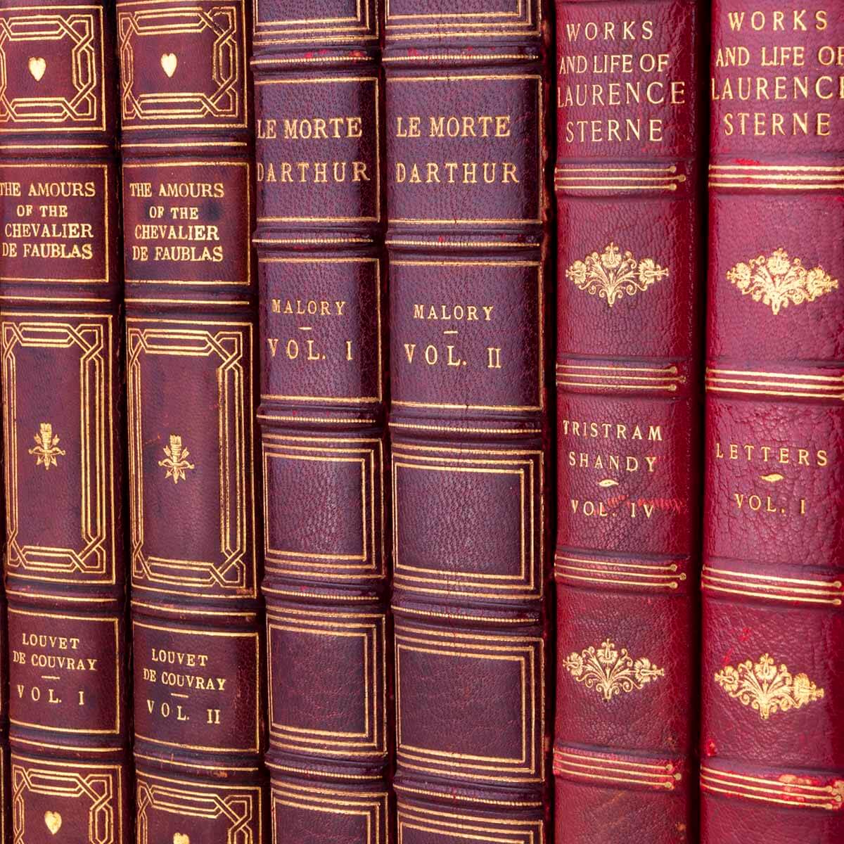 Close Up Of Antique Books In Leather #1 Poster by Tetra Images 