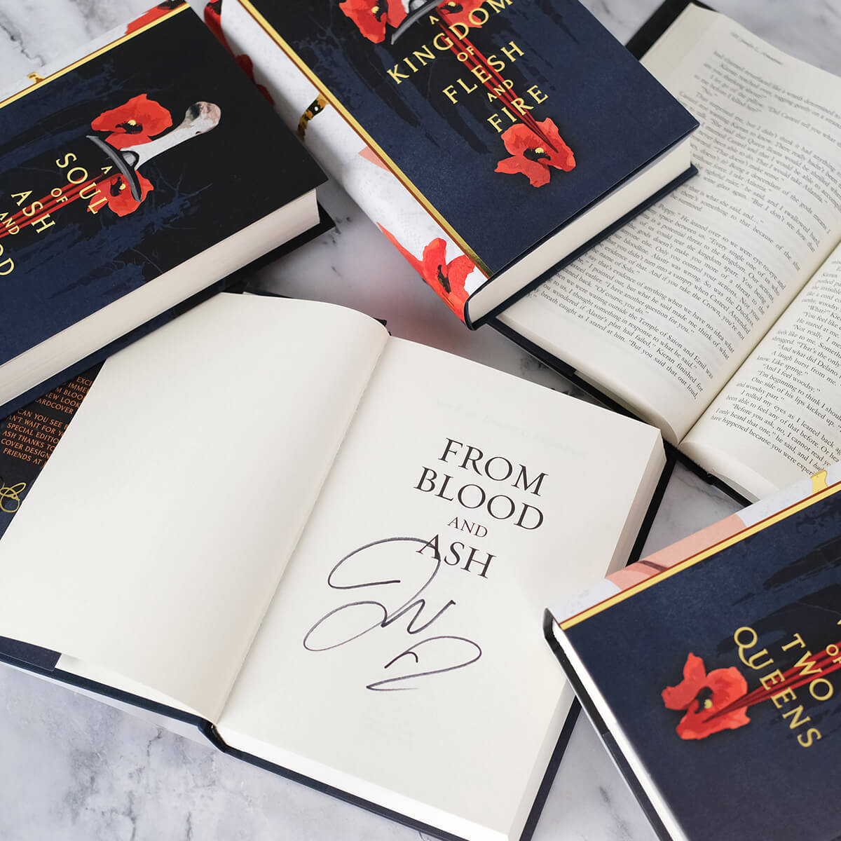 Juniper Custom collectible limited edition signed Blood and Ash book set 
