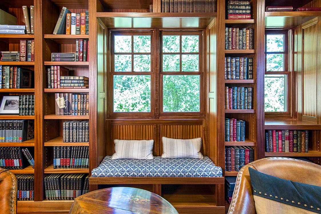 Leather library, literature for an office custom curated books for home office