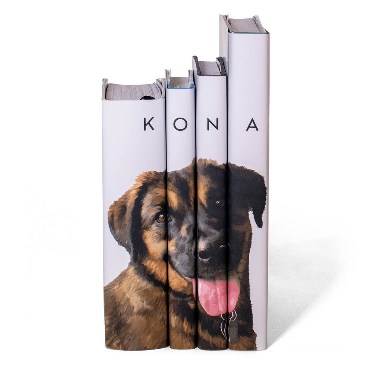 Custom Family Pet Book Set styled with luxury book jackets from Juniper Custom.