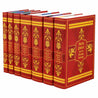 Gryffindor book set with custom collectible red and yellow ornamental dust jackets from Juniper Books.