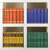 Harry Potter House Sets with collectible custom dust jackets. Red Gryffindor, Blue Ravenclaw, Yellow Hufflepuff, Green Slytherin Book Sets from Juniper Books.