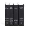 Unjacketed books in the Twilight Four book set. Books are solid black with silver type on spine.