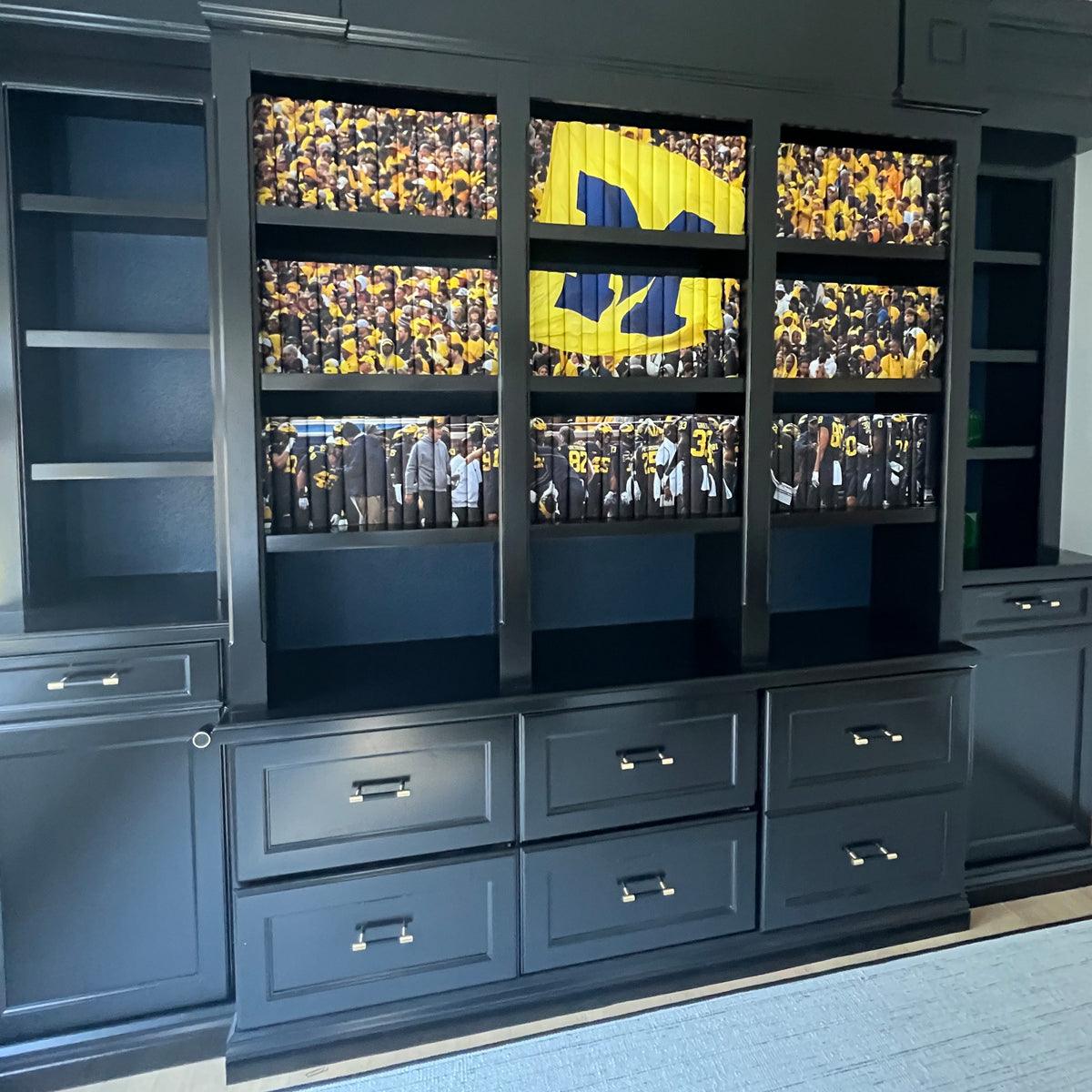 College Logos and Mascots on a Book Collection - Full Custom - Get Started with a Deposit! - Juniper Custom university of Michigan