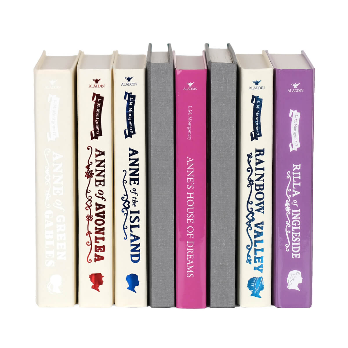 Unjacketed books in the Anne of Green Gables custom collectible book set from Juniper Custom