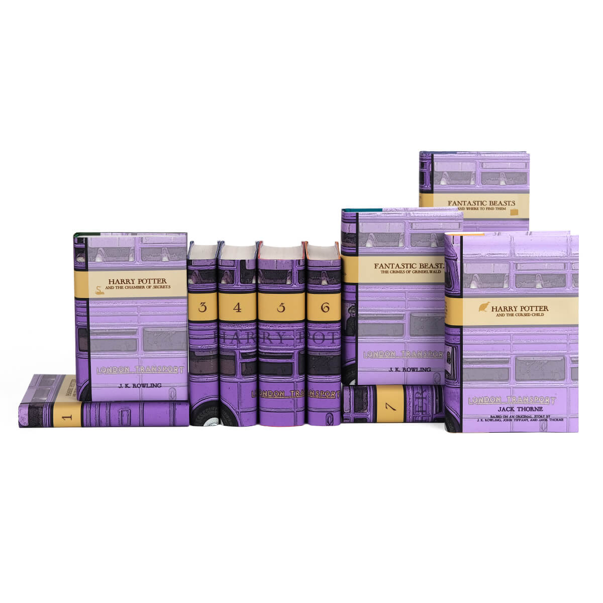 Front cover features book titles and author along with a symbol from each book.